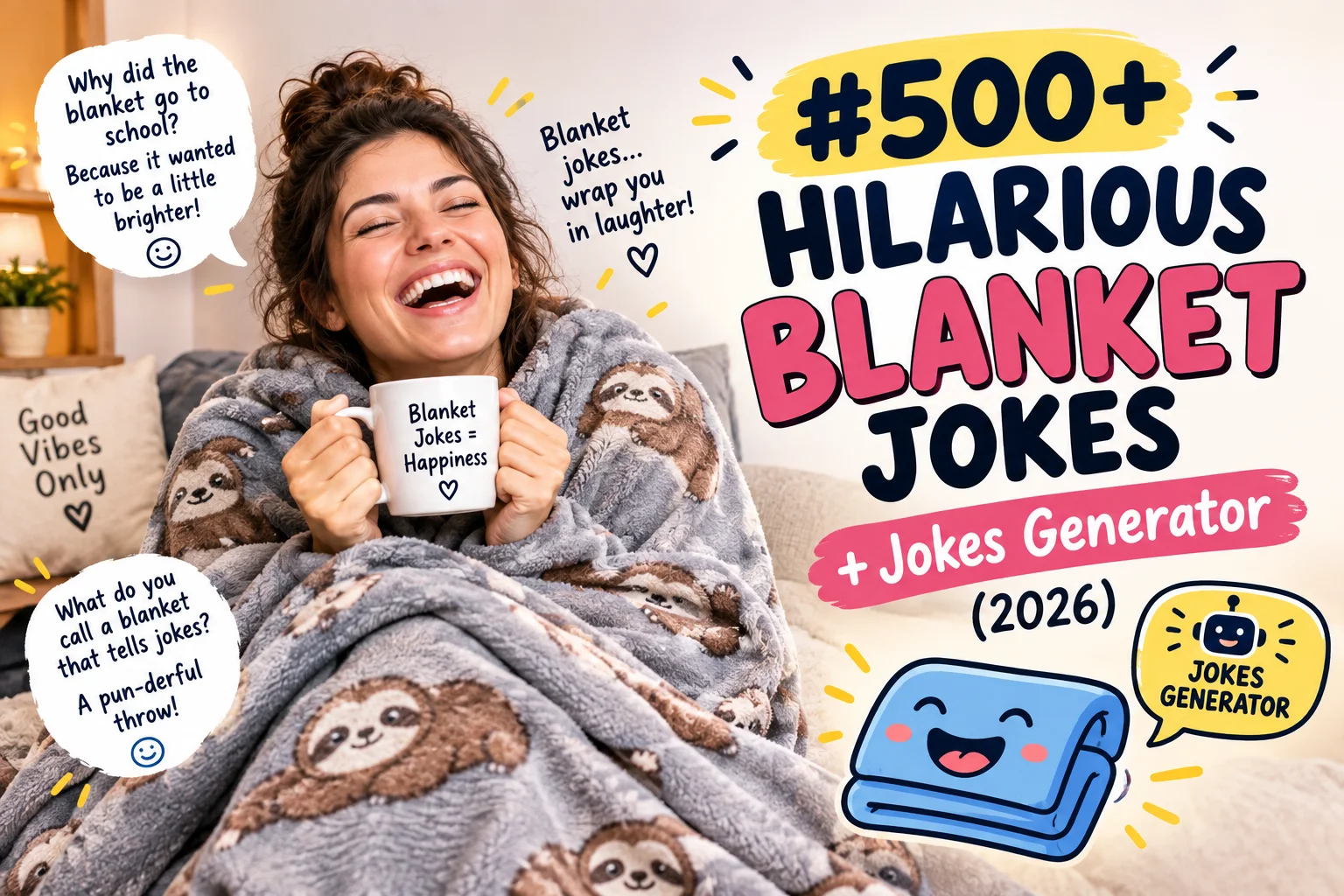 Hilarious Blanket Jokes + Jokes Generator (2026)