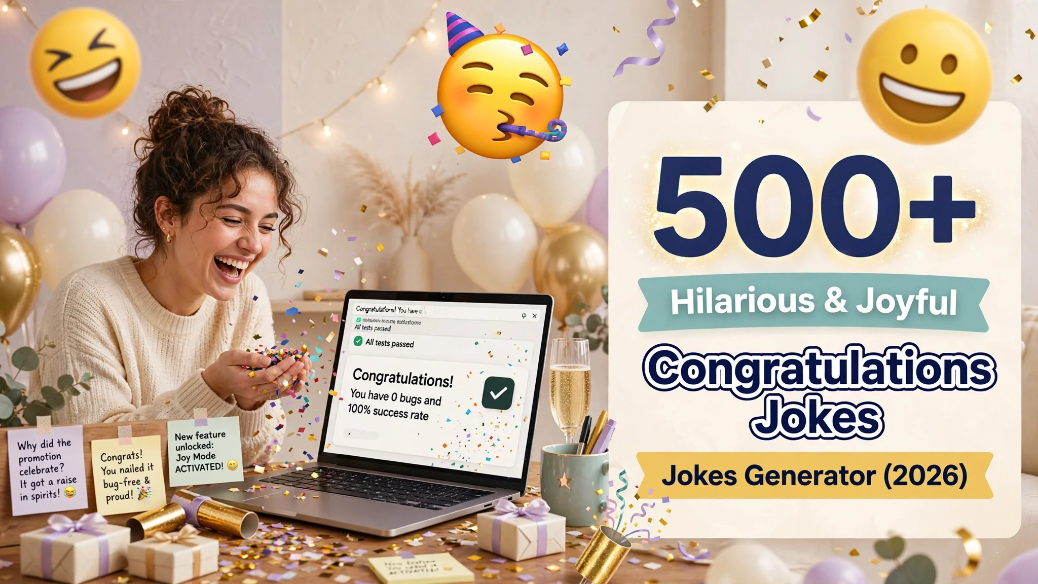 Hilarious Congratulations Jokes + Jokes Generator (2026)