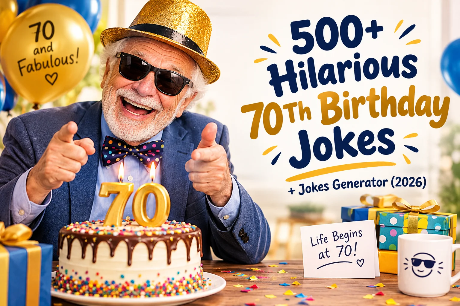 Hilarious 70Th Birthday Jokes + Jokes Generator (2026)