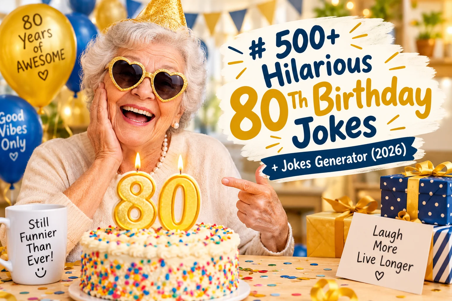 500+ Hilarious 80Th Birthday Jokes + Jokes Generator (2026)