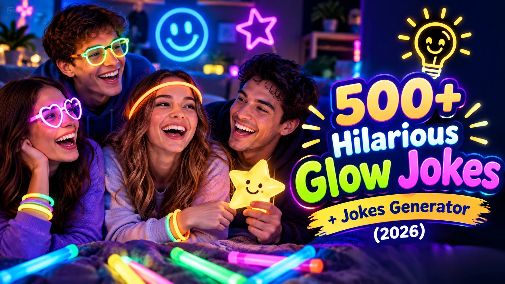 Hilarious Glow Jokes + Jokes Generator (2026)